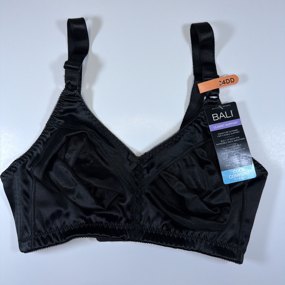 Bali Women's Double Support Classic Wire Free Bra Size 34DD Black DF3820 New
